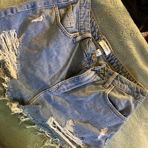 distressed denim shorts